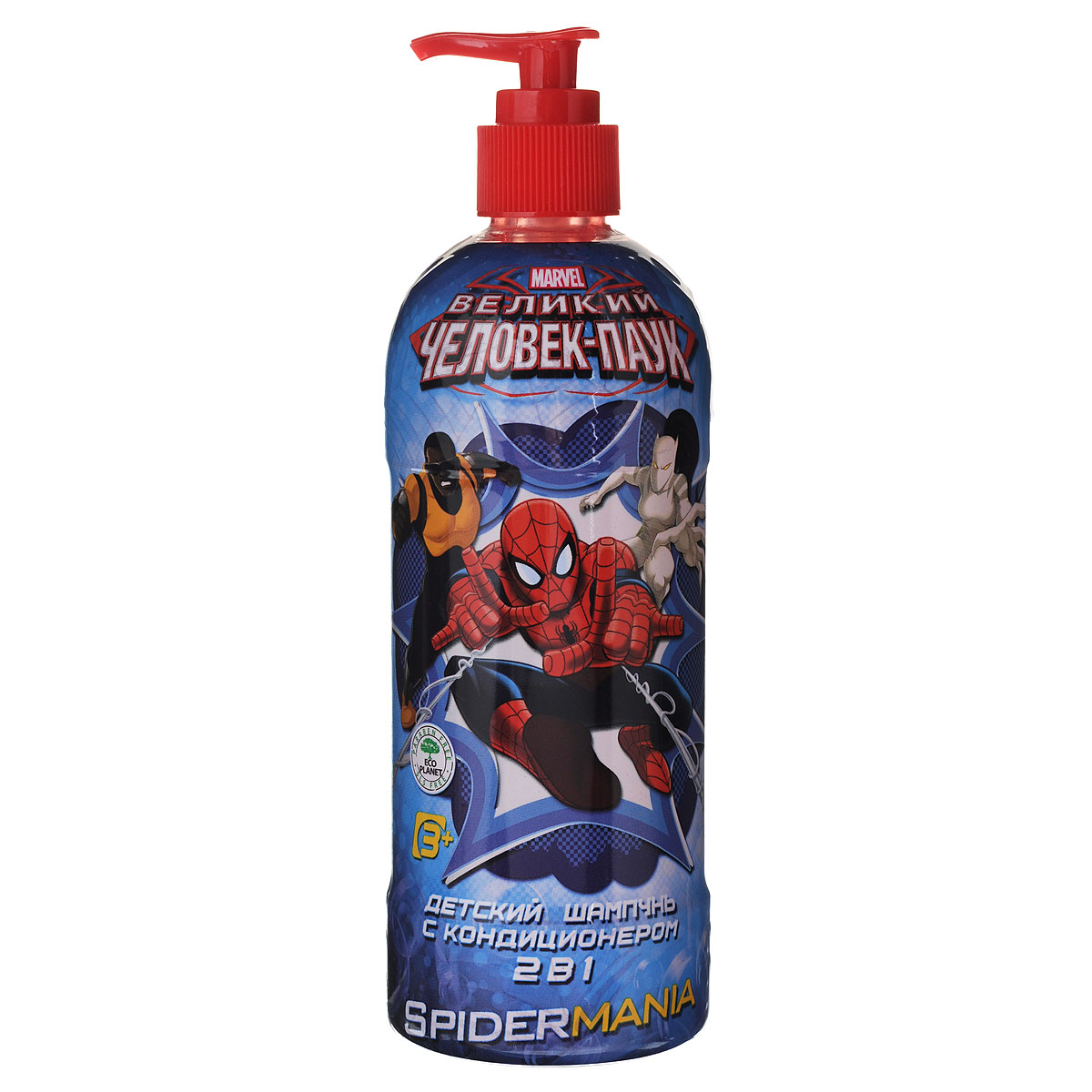 Spider-Man Шампунь с кондиционером 2в1 Spidermania, детский, 400 млD0980403 Spider-Man Шампунь с кондиционером 2в1 Spidermania, детский, 400 млD0980403Натуральные компоненты и растительные экстракты, входящие в состав шампуня-кондиционера 2в1 Spidermania, обеспечат бережный уход и позаботятся о красоте и здоровье волос. Мягкая текстура и приятный аромат шампуня подарят отличное настроение и заряд энергии на весь день! Товар сертифицирован.