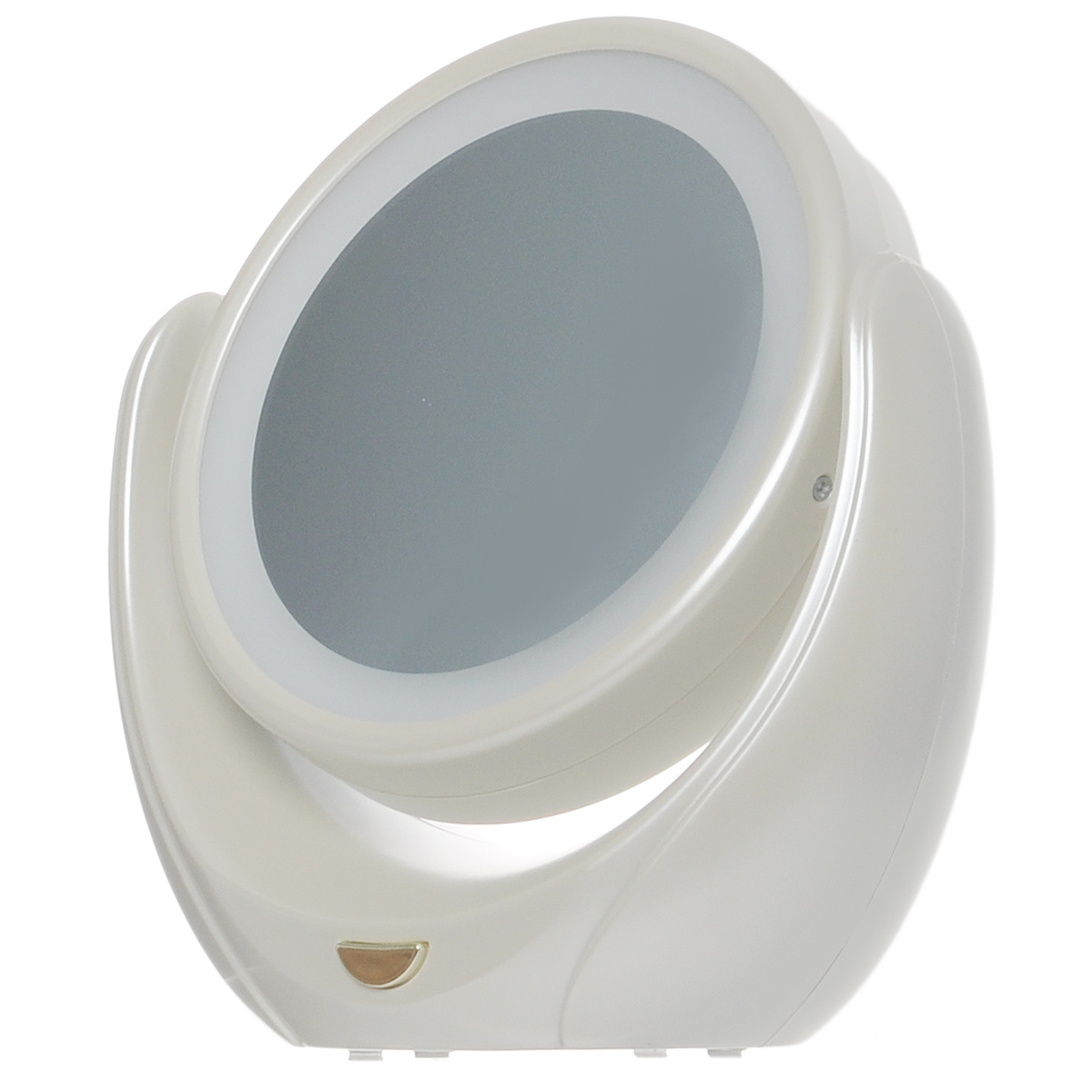 Marta MT-2653, Pearl зеркалоMT-2653 Marta MT-2653, Pearl зеркалоMT-2653Marta MT-2653 - стильное и элегантное настольное зеркало с подсветкой и пятикратным увеличением отражения одной из поверхностей. Идеально подходит для тщательного нанесения макияжа и ухода за кожей лица. Зеркало позволяет изменять угол наклона для достижения максимального удобства, а также имеет две зеркальные стороны, одна из которых обладает свойством пятикратного увеличения отражения, что особенно важно при кропотливой работе с участками лица, требующими наиболее тщательного внимания. Круговая подсветка по контуру зеркала Marta MT-2653 нормализует и выравнивает освещение, позволяя детально разглядеть все нюансы отражения. Для полноценной работы зеркала используются распространенные элементы питания типа АА на 1,5 В, одного комплекта которых хватит на длительный срок эксплуатации. Простота использования и очистки, функциональность, сопровождающаяся особым комфортом, делают настольное зеркало незаменимым аксессуаром для ухода за лицом и в домашних условиях, и в путешествии.