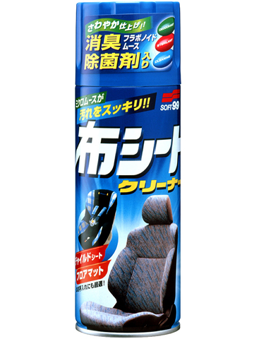 Очиститель обивки сидений Soft99 Fabric Seat Cleaner, пенный, 420 мл2051 Очиститель обивки сидений Soft99 Fabric Seat Cleaner, пенный, 420 мл2051Пенный очиститель Soft99 Fabric Seat Cleaner предназначен для очистки тканевой обивки сидений. Подходит также для очистки сидений из искусственной кожи и деталей из пластика. Уничтожает неприятный запах и убивает микробы. Мельчайшие пузырьки и активные вещества быстро удаляют частицы грязи и возвращают обивке первоначальный вид, оставляя чувство настоящей свежести.