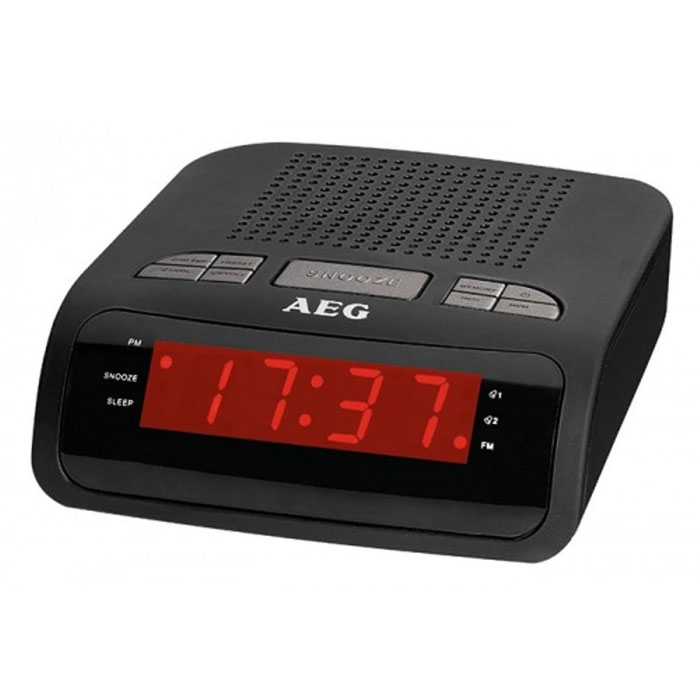 AEG MRC 4142, Black радиочасыMRC 4142 schwarz AEG MRC 4142, Black радиочасыMRC 4142 schwarzAEG MRC 4142 - радиобудильник с светодиодным дисплеем отображения времени и режимов работы. Прослушивать любимые радиостанции поможет встроенный PLL-тюнер с поддержкой FM-диапазона. Вы также можете выбрать сигнал пробуждения: радио или зуммер.Цифровая индикация частотыДипольная антеннаТаймер автоматического отключенияДва времениПовтор сигнала (режим дремать) Уважаемые клиенты! Обращаем ваше внимание на то, что батарейки используются в качестве резервного питания, а не самостоятельного.