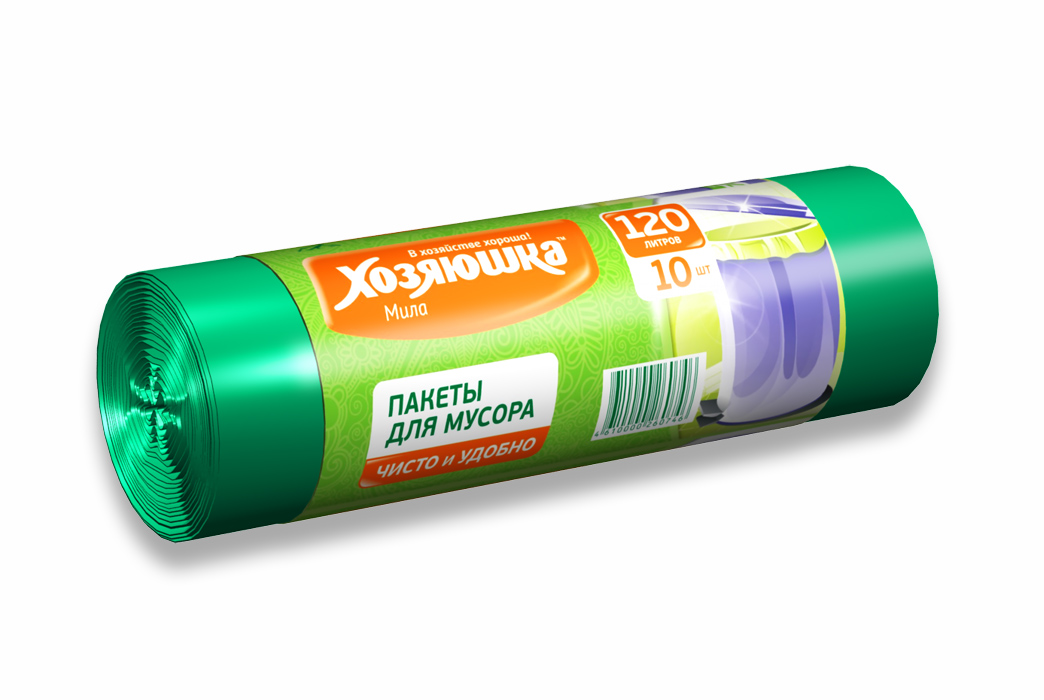 Пакеты для мусора Хозяюшка Мила, цвет: зеленый, 120 л, 10 шт07004-50 Пакеты для мусора Хозяюшка Мила, цвет: зеленый, 120 л, 10 шт07004-50Пакеты для мусора Хозяюшка Мила обеспечивают чистоту и гигиену в квартире и удобны для сбора и удаления мусора, занимают мало места, практичны в использовании. Широко применяются в быту и на производстве. Специальная перфорация позволяет легко отделить пакет от рулона.Объем мешка: 120 л.Количество в упаковке: 10 шт.
