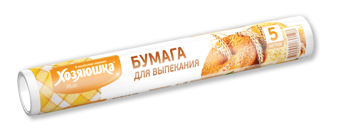 Бумага для выпекания ХОЗЯЮШКА Мила 5 метров09001 Бумага для выпекания ХОЗЯЮШКА Мила 5 метров09001Бумага незаменима при выпечке тортов, пирогов, кексов, пирожных и других кондитерских изделий. Также может быть использована для сушки фруктов, овощей, ягод, грибов. Предотвращает слипание и высыхание продуктов в холодильнике.При использовании в микроволн