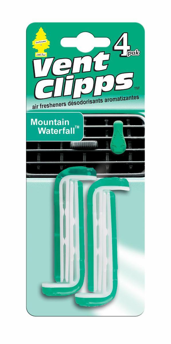 Ароматизатор Car-Freshner Vent Clipps аромат Mountain Waterfall (Горный водопад)U1P-17750 Ароматизатор Car-Freshner Vent Clipps аромат Mountain Waterfall (Горный водопад)U1P-17750Car-Freshner Vent Clipps устанавливается в дефлектор вентиляции автомобиля. Уникален по эффективности действия, насыщенности и стойкости запаха. В упаковке 4 штуки. 100% спресованная целлюлоза, не токсичные отдушки