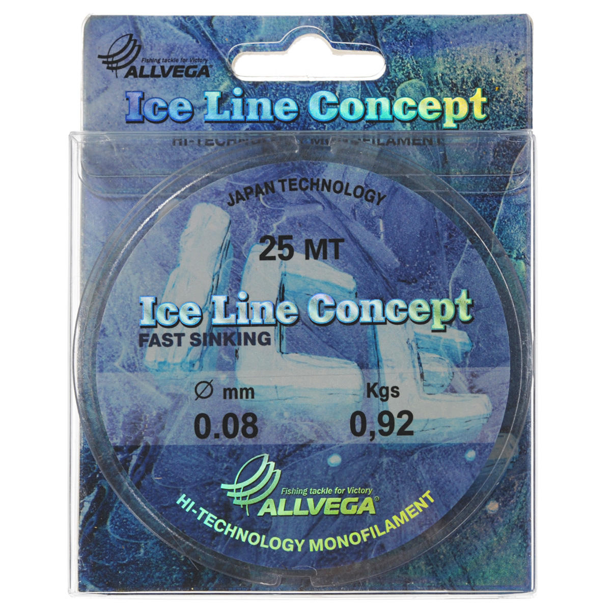 Леска Allvega Ice Line Concept, сечение 0,08 мм, длина 25 м