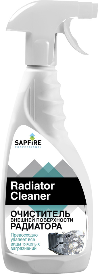 Очиститель внешней поверхности радиатора Sapfire, 500 млTS16GDP50M Очиститель внешней поверхности радиатора Sapfire, 500 млTS16GDP50MСредство Sapfire предназначено для очистки радиаторов, систем охлаждения и кондиционирования от дорожных загрязнений: засохшей грязи, жира, масла, насекомых и т.д. Состав: нПАВ, амфПАВ, комплексон, бутоксипропанол, пропилен-гликоль, вода.
