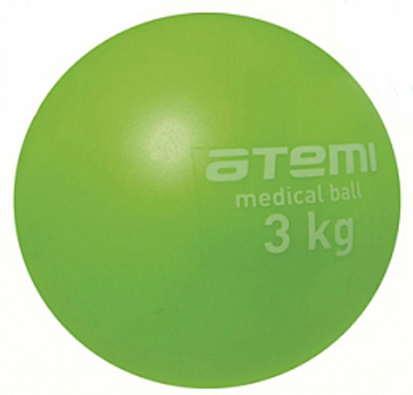 Медицинбол Atemi, цвет: зеленый, диаметр 14 см, 3 кг