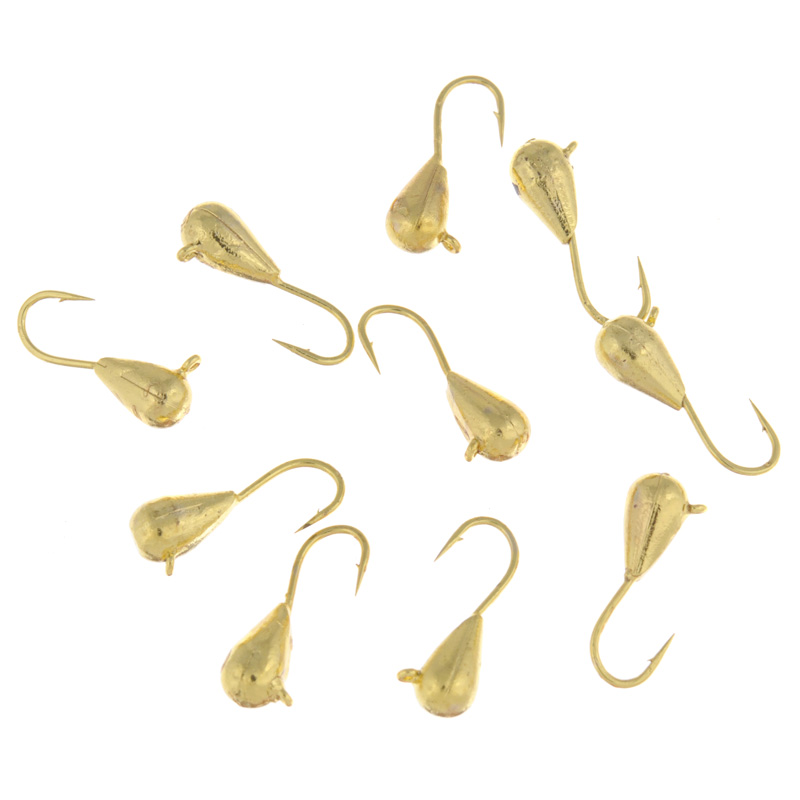 Мормышка вольфрамовая Dixxon-Russia, капля с ушком, цвет: золотой, диаметр 5 мм, 1,91 г, 10 шт