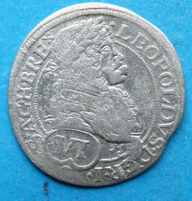 Монета 6 крейцеров. Австрия, 1683 год, чекан Вена. Леопольд I (1640-1705)