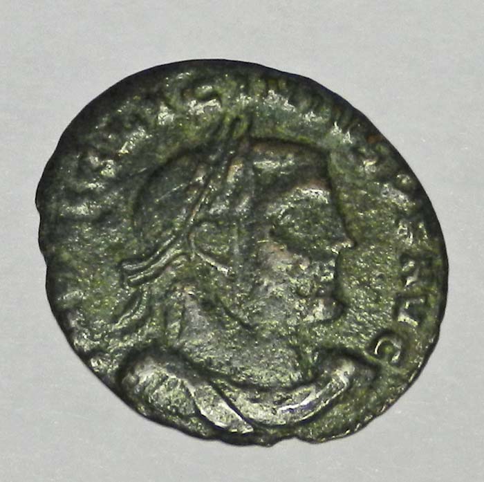 Монета Фоллис. Бронза. Лициний I (312-313 гг.), Античный Рим