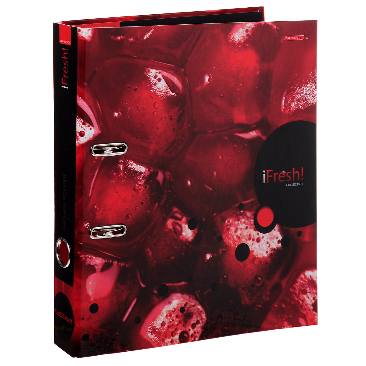 Папка-регистратор Hatber iFresh!: Гранат, цвет: бордовыйПР4_11261 Папка-регистратор Hatber iFresh!: Гранат, цвет: бордовыйПР4_11261Красочная папка-регистратор Hatber iFresh!: Гранат пригодится в каждом офисе и доме для хранения больших объемов документов. Внешняя сторона папки выполнена из плотного ламинированного картона и оформлена увеличенным изображением зерен граната.Папка-регистратор оснащена надежным арочным механизмом крепления бумаги. Круглое отверстие в корешке папки облегчит ее извлечение с полки. Ширина корешка 5 см.