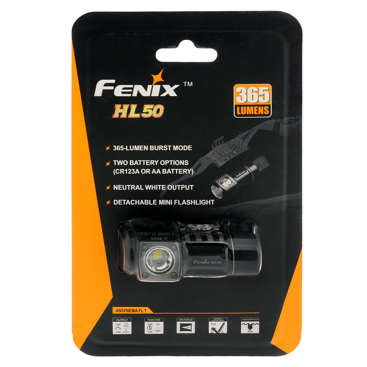 Фонарь налобный Fenix HL50HL50 Фонарь налобный Fenix HL50HL50Фонарь Fenix HL50 Cree XM-L2 (Т6) - это легкое и достаточно мощное устройство, способное воспроизводить свет яркостью до 365 люмен. Главное его преимущество - в системе крепления на голову, которая оставляет руки пользователя полностью свободными.HL50 использует современный светодиод Cree XM-L2, способный проработать более 50 000 часов. Его максимальная светоотдача - 365 люмен в турбо режиме. Предусмотрены еще 3 режима яркости с более экономичным использованием заряда батареи: Low - на 4 люмена; Mid - на 60 люмен; High - на 170 люмен. Комплектация: Фонарь, крепление на голову, запасное уплотнительное кольцо, удлинитель корпуса.