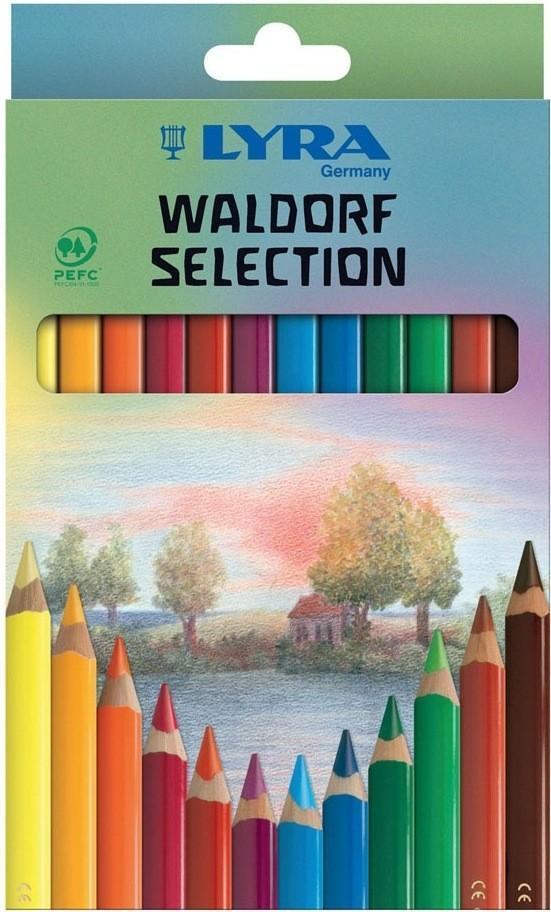 Цветные карандаши Lyra Lacc Waldorf Selection, 12 цветовL3721123 Цветные карандаши Lyra Lacc Waldorf Selection, 12 цветовL3721123Цветные карандаши Lyra Waldorf Selection непременно, понравятся вашему юному художнику. Набор включает в себя 12 ярких насыщенных цветных карандаша с треугольной формой для удобного захвата. Уникальные цвета карандашей, разработаны специально немецкой художественной школой. Карандаши изготовлены из натурального дерева, экологически чистые, лакированные. Идеально подходят для левшей. Имеют прочный неломающийся высокопигментный грифель, не требующий сильного нажатия и легко затачиваются. Порадуйте своего ребенка таким восхитительным подарком! В комплекте: 12 карандашей.