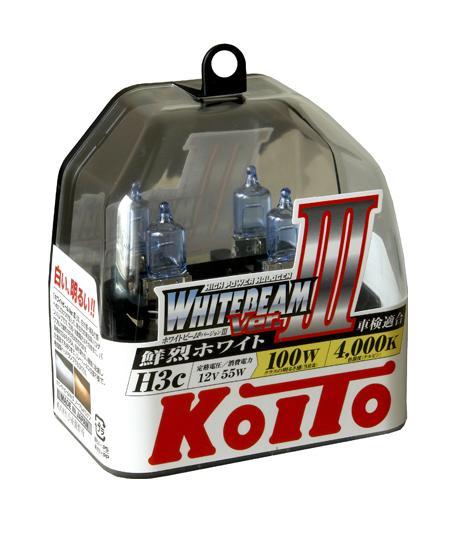 Комплект галогеновых ламп Koito Whitebeam H3c, 12V, 55W, 4000 К, 2 штKOITO Лампа автомобильная P0753W Комплект галогеновых ламп Koito Whitebeam H3c, 12V, 55W, 4000 К, 2 штKOITO Лампа автомобильная P0753WЯпонская компания KOITO - мировой лидер по производству автомобильных ламп и оптики. Компания основана в 1915 году и в настоящее время входит в корпорацию TOYOTA GROUP и имеет представительства и совместные предприятия по всему миру. Продукция KOITO широко применяется не только для автомобилей, но и для железнодорожных подвижных составов, авиационного и морского транспорта. Компания KOITO выпускает все разновидности лампочек, начиная от ламп головного света и заканчивая подсветкой салона и приборов, для абсолютно всех моделей японских автомобилей и мотоциклов.Компания KOITO выпускает все разновидности ламп и предохранителей для всех моделей японских автомобилей, а также широкий ассортимент для европейских и американских автомобилей. В ассортименте KOITO есть как лампы стандартной комплектации, так и лампы особых серий, таких как VWHITE и WHITEBEAM. Лампы особых серий VWHITE и WHITEBEAM обеспечивают удвоенную яркость при стандартной мощности. Эти лампы соответствуют всем нормам и стандартам, в том числе, и по потребляемой мощности. Эти лампы называются высокотемпературными, потому что при их работе цветовая температура газа достигает 4200 Кельвинов. При этом температура нагрева ламп не превышает допустимые производителем стандартные значения.Выдающиеся качество и надежность лампочек KOITO проверены в таких известных автомобильных состязаниях, как ралли «Париж - Дакар» и 24 - часовые гонки «Ле Манн» и подтверждаются доверием ведущих мировых производителей автомобилей.Напряжение: 12 вольт