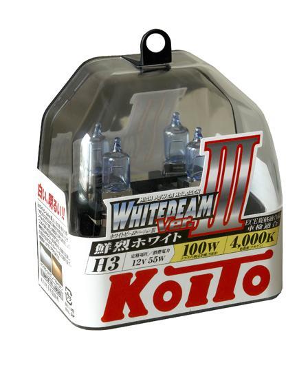 Лампа высокотемпературная Koito Whitebeam H3 12V 55W (100W) 2 шт P0752W10503 Лампа высокотемпературная Koito Whitebeam H3 12V 55W (100W) 2 шт P0752W10503Японская компания KOITO - мировой лидер по производству автомобильных ламп и оптики. Компания основана в 1915 году и в настоящее время входит в корпорацию TOYOTA GROUP и имеет представительства и совместные предприятия по всему миру. Продукция KOITO широко применяется не только для автомобилей, но и для железнодорожных подвижных составов, авиационного и морского транспорта. Компания KOITO выпускает все разновидности лампочек, начиная от ламп головного света и заканчивая подсветкой салона и приборов, для абсолютно всех моделей японских автомобилей и мотоциклов. Компания KOITO выпускает все разновидности ламп и предохранителей для всех моделей японских автомобилей, а также широкий ассортимент для европейских и американских автомобилей. В ассортименте KOITO есть как лампы стандартной комплектации, так и лампы особых серий, таких как VWHITE и WHITEBEAM. Лампы особых серий VWHITE и WHITEBEAM обеспечивают удвоенную яркость при стандартной мощности. Эти лампы соответствуют всем нормам и стандартам, в том числе, и по потребляемой мощности. Эти лампы называются высокотемпературными, потому что при их работе цветовая температура газа достигает 4200 Кельвинов. При этом температура нагрева ламп не превышает допустимые производителем стандартные значения. Выдающиеся качество и надежность лампочек KOITO проверены в таких известных автомобильных состязаниях, как ралли «Париж - Дакар» и 24 - часовые гонки «Ле Манн» и подтверждаются доверием ведущих мировых производителей автомобилей. Напряжение: 12 вольт