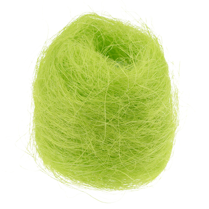 Сизаль Folia, цвет: салатовый (51), 50 г7708100_51 Сизаль Folia, цвет: салатовый (51), 50 г7708100_51Сизаль Folia является необыкновенным аксессуаром для флористики и упаковки подарков. Это тонкие, прочные волокна, которые изготовляют из листьев агавы. Сизаль окрашивается в различные цвета и затем из его волокон плетут декоративные веревки, украшают металлические каркасы для букетов, используют его в изготовлении корзин. В подарочной упаковке сизаль удачно используют в изготовлении оригинального оберточного материала. Также сизаль используют как наполнитель в коробках. Во многих флористических композициях сизаль создает легкое облако над букетом, придавая воздушность и свежесть цветам. В рождественских декорациях сизаль подчеркивает зимнее настроение коллекций. Такой материал можно комбинировать с различными аксессуарами, как с природными - веточки, шишки, скорлупа, кора, перья так и с искусственными - стразы, бисер, бусины. Уникальная токая структура волокон позволят создавать новые формы.