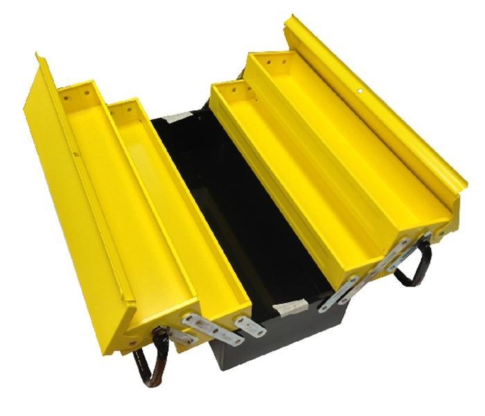 Ящик для инструмента Stanley Expert Cantilever с 5-тью раскладными секциями1-94-738 Ящик для инструмента Stanley Expert Cantilever с 5-тью раскладными секциями1-94-738Ящик для инструмента Expert Cantilever с 5-тью раскладными секциями предназначен для хранения и переноски инструментов. На ящике предусмотрено отверстие для замка. Складные ручки, обеспечивают полный доступ к содержимому всех секций. Конструкция, исключающая защемление пальцев. Ящик имеет большой объем. Характеристики: Материал:металл. Размеры ящика: 20 см х 10 см х 45 см. Глубина ящика: 9 см. Размеры 4-х раздвежных секций: 45 см х 10 см х 5 см. Размеры упаковки: 21 см х 21 см х 45 см.