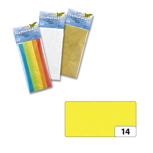 Бумага папиросная Folia, цвет: светло-желтый (14), 50 х 70 см, 5 листов. 7708123_147708123_14 Бумага папиросная Folia, цвет: светло-желтый (14), 50 х 70 см, 5 листов. 7708123_147708123_14Бумага папиросная Folia - это великолепная тонкая и эластичная декоративная бумага. Такая бумага очень хороша для изготовления своими руками цветов и букетов с конфетами, топиариев, декорирования праздничных мероприятий. Также из нее получается шикарная упаковка для подарков. Интересный эффект дает сочетание мягкой полупрозрачной фактуры папиросной бумаги с жатыми и матовыми фактурами: креп-бумагой, тутовой и различными видами картона. Бумага очень тонкая, полупрозрачная - поэтому ее можно оригинально использовать в декоре стекла, светильников и гирлянд. Достаточно большие размеры листа и богатая цветовая палитра дают простор вашей творческой фантазии. Размер листа: 50 см х 70 см.Плотность: 20 г/м2.
