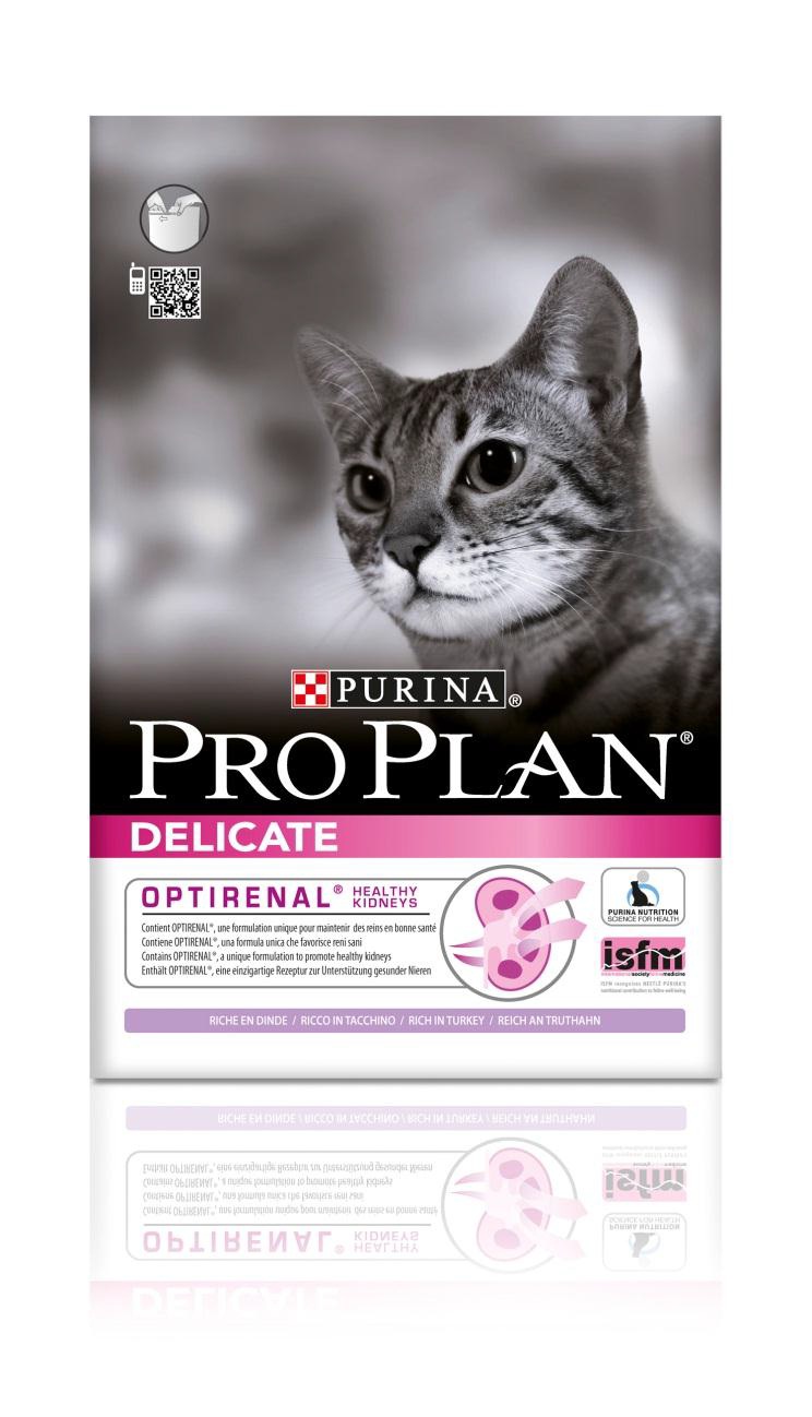 Корм сухой Pro Plan Delicate для кошек с чувствительным пищеварением или с особыми предпочтениями, с индейкой, 10 кг12171889 Корм сухой Pro Plan Delicate для кошек с чувствительным пищеварением или с особыми предпочтениями, с индейкой, 10 кг12171889Сухой корм Pro Plan Delicate - это полноценный рацион для взрослых кошек с чувствительным пищеварением или с особыми предпочтениями. Он содержит особую разработанную с участием ученых комбинацию ингредиентов для поддержания здоровья вашего питомца в течение продолжительного времени. Особенности сухого корма: содержит уникальную формулу для поддержания здоровья почек,помогает улучшать пищевую переносимость благодаря ограниченному количеству источников белка,обладает замечательными вкусовыми свойствами и придется по вкусу даже самым капризным кошкам,поддерживает здоровье иммунной системы.Состав: индейка (18%), рис, кукурузный глютен, концентрат горохового белка, сухой белок индейки, животный жир, яичный порошок, кукурузный крахмал, кукуруза, минеральные вещества, рыбий жир, вкусоароматическая кормовая добавка, дрожжи. Анализ: белок: 40%, жир: 18%, сырая зола: 7%, сырая клетчатка: 0,5%.Добавки на кг: витамин А: 32 600; витамин D3: 1060; витамин Е: 720 мг/кг; железо: 60; йод: 1,9; медь: 11; марганец: 15; цинк: 140; селен: 0,12 мг/кг.Товар сертифицирован.