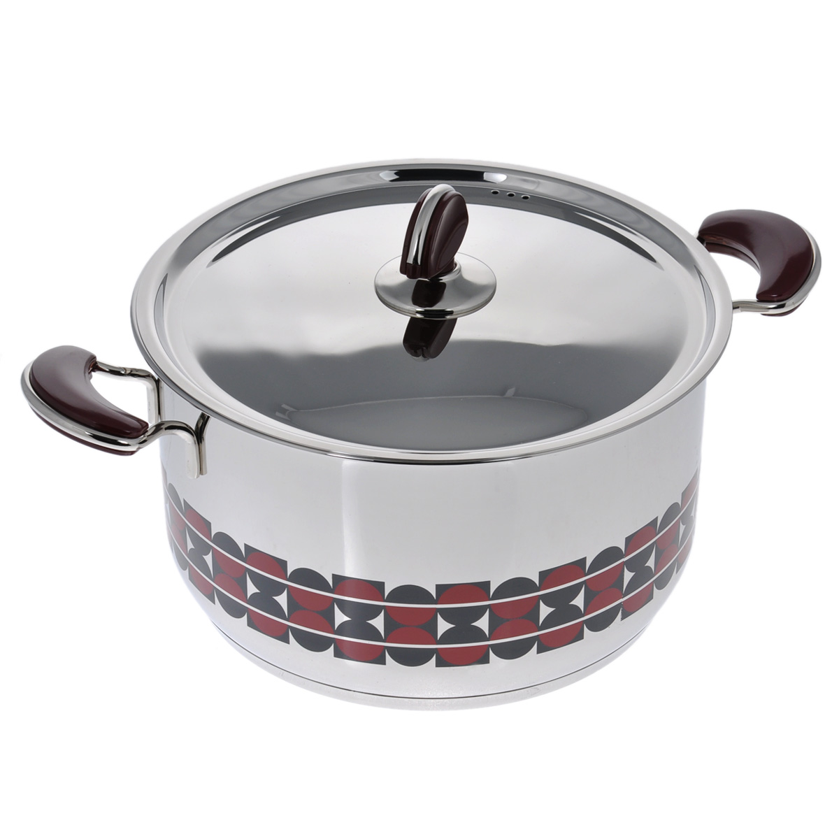 Кастрюля Kitchen-Art EX Pot с крышкой, 7 лZH3004 Кастрюля Kitchen-Art EX Pot с крышкой, 7 лZH3004Кастрюля Kitchen-Art EX Pot выполнена из высококачественной нержавеющей стали Премиум-ЛЮКС с зеркальной полировкой. Внешние стенки оформлены красивым геометричным рисунком в стиле Luxury. Дно изделия с трехслойным напылением, легкое, но очень прочное. Модный европейский дизайн, обтекаемые линии и формы. Для удобного использования ручки из нержавеющей стали оснащены бакелитовыми вставками бордового цвета. Крышка выполнена из нержавеющей стали со специальными отверстиями для выпуска пара. Подходит для всех типов плит, включая индукционные. Можно мыть в посудомоечной машине.Высота стенки: 14,5 см. Ширина (с учетом ручек): 37 см. Толщина стенки: 2 мм. Толщина дна: 4 мм.Диаметр дна: 21,5 см.
