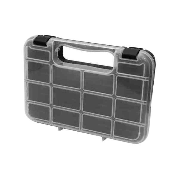 Ящик для крепежа FIT, 24,5 х 18 х 4,5 см65643 Ящик для крепежа FIT, 24,5 х 18 х 4,5 см65643Ящик FIT 65643 удобное и необходимое приспособление для хранения различного инструмента, крепежа и расходных материалов. Также, ящик FIT 65643 изготовлен из ударопрочного пластика и оснащен удобной рукояткой для переноски.