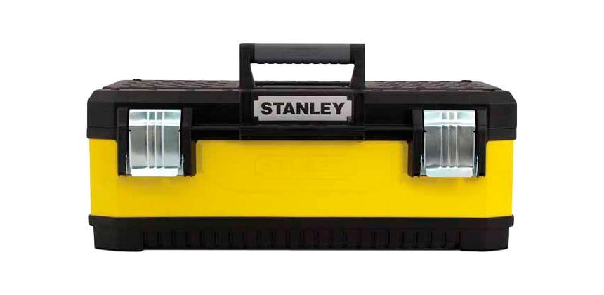 Ящик для инструментов Stanley 26, 67 х 28 х 21 см1-95-614 Ящик для инструментов Stanley 26, 67 х 28 х 21 см1-95-614Большой металлопластиковый ящик для инструментов Stanley 1-95-614. Стенки ящика выполнены из окрашенного металла. Крышка ящика сделана из прочного пластика с рифленой поверхностью и пазом для удержания пиломатериалов. Ящик закрывается двумя большими металлическими замками с возможностью дополнительного запирания на навесной замок. Характеристики: Материал:пластик, металл. Размеры ящика: 67 см х 28 см х 21 см. Глубина ящика: 15 см. Размеры лотка: 38 см х 24 см х 4 см. Размеры упаковки: 67 см х 28 см х 21 см.