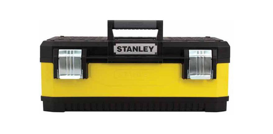 Ящик для инструментов Stanley 23, 59 см х 28 см х 21 см1-95-613 Ящик для инструментов Stanley 23, 59 см х 28 см х 21 см1-95-613Большой металло-пластиковый ящик для инструментов Stanley 1-95-613. Стенки ящика выполнены из окрашенного металла. Крышка ящика сделана из прочного пластика с рифленой поверхностью и пазом для удержания пиломатериалов. Ящик закрывается двумя большими металлическими замками с возможностью дополнительного запирания на навесной замок. Характеристики: Материал:пластик, металл. Размеры ящика: 59 см х 28 см х 21 см. Глубина ящика: 15 см. Размеры лотка: 38 см х 24 см х 4 см. Размеры упаковки: 59 см х 28 см х 21 см.