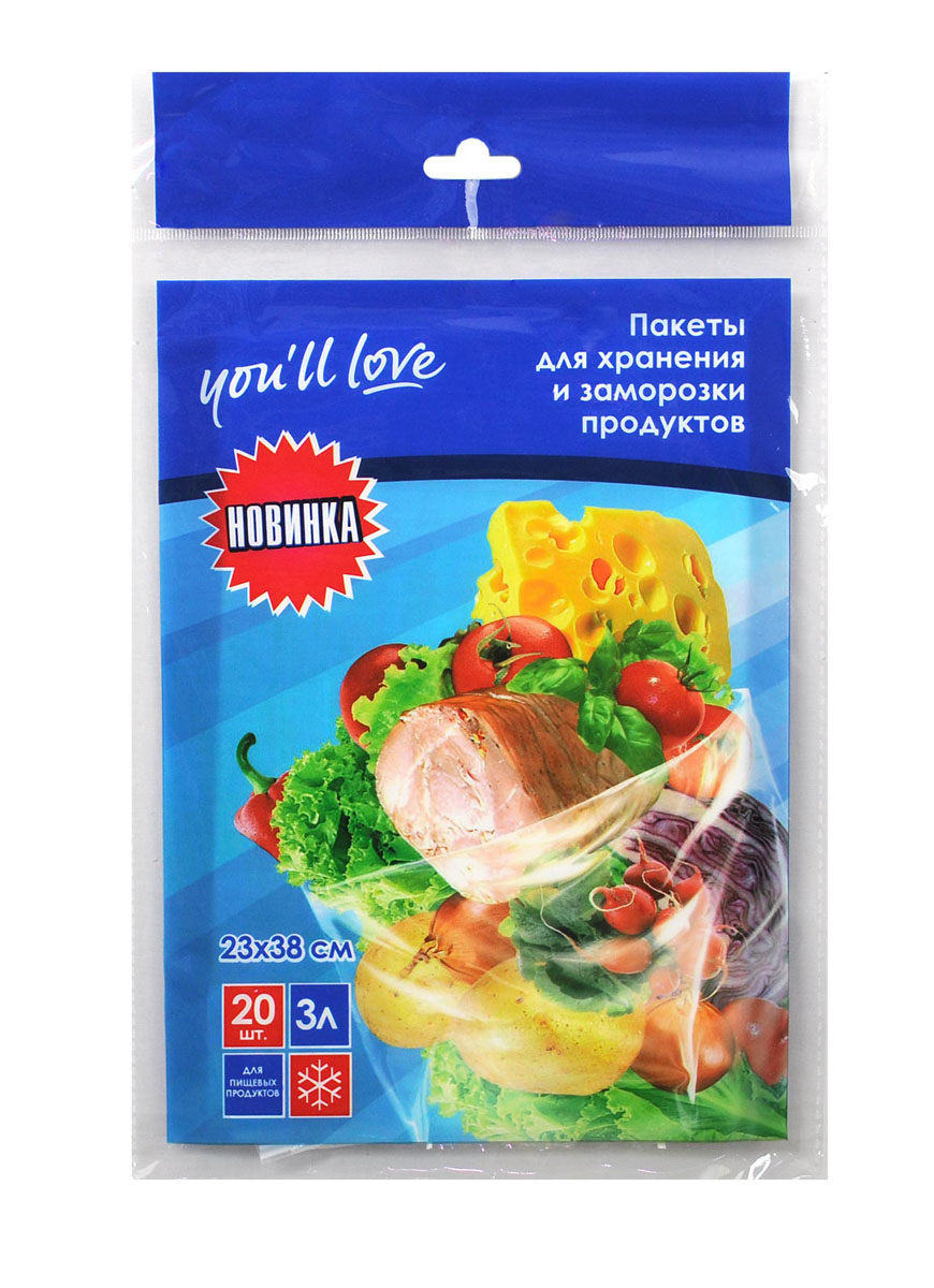 Пакеты для хранения и заморозки продуктов Youll love, 3 л, 23 х 38 см, 20 шт58283 Пакеты для хранения и заморозки продуктов Youll love, 3 л, 23 х 38 см, 20 шт58283Пакеты Youll love предназначены для упаковки продуктов, а также для хранения и заморозки в морозильной камере. Предотвращают смешивание запахов. Изготовлены из нетоксичного материала.