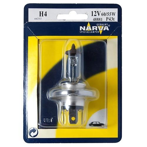 Лампа автомобильная Narva H4 RPB 12V-60/55W (P43t) (1шт) 4867748677 (бл.1) Лампа автомобильная Narva H4 RPB 12V-60/55W (P43t) (1шт) 4867748677 (бл.1)Лампа галогенная ближний/дальний 60/55w прозрачное стекло.Штатная температура свечения.Напряжение: 12 вольт