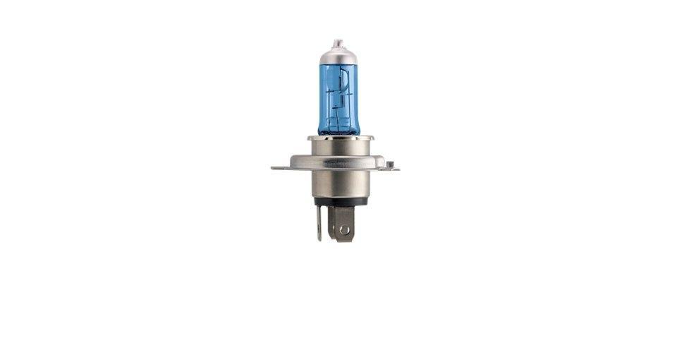 Лампа автомобильная галогенная Philips CrystalVision, для фар, цоколь H4 (P43t), 12V, 60/55W12342CVB1 (бл.) Лампа автомобильная галогенная Philips CrystalVision, для фар, цоколь H4 (P43t), 12V, 60/55W12342CVB1 (бл.)Автомобильная галогенная лампа Philips CrystalVision произведена из запатентованного кварцевого стекла с УФ-фильтром Philips Quartz Glass. Кварцевое стекло Philips с УФ фильтром в отличие от обычного твердого стекла выдерживает гораздо большее давление смеси газов внутри колбы, что препятствует быстрому испарению вольфрама с нити накаливания. Кварцевое стекло выдерживает большой перепад температур, при попадании влаги на работающую лампу изделие не взрывается и продолжает работать. Лампы Philips CrystalVision имеют мощный белый свет с цветовой температурой 4300К. Разработаны для водителей, которым необходимо яркое освещение на дороге и важен индивидуальный стиль. Увеличенная светоотдача позволяет гораздо лучше различать дорожные знаки и препятствия. Лампы подходят для всех погодных условий, особенно ощутимый визуальный комфорт при поездках в ночное время. Автомобильные галогенные лампы Philips удовлетворят все нужды автомобилистов: дальний свет, ближний свет, передние противотуманные фары, передние и боковые указатели поворота, задние указатели поворота, стоп-сигналы, фонари заднего хода, задние противотуманные фонари, освещение номерного знака, задние габаритные/стояночные фонари, освещение салона.