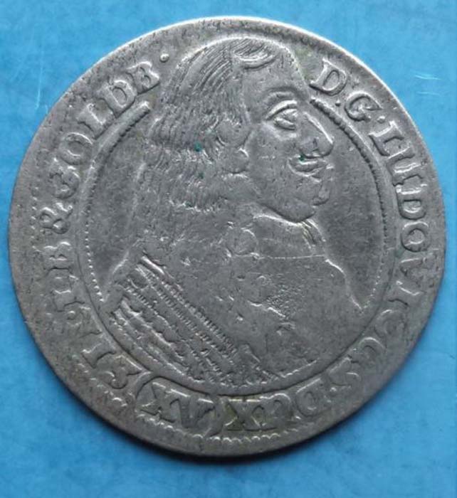 Монета 15 крейцеров, 1663 год. Силезия-Лигниц-Бриг (Польша-Германия), Людвиг IV