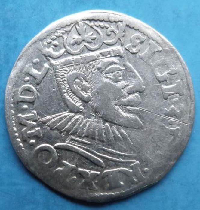 Монета 3 гроша (трояк), 1591 год. Польша. Сигизмунд III