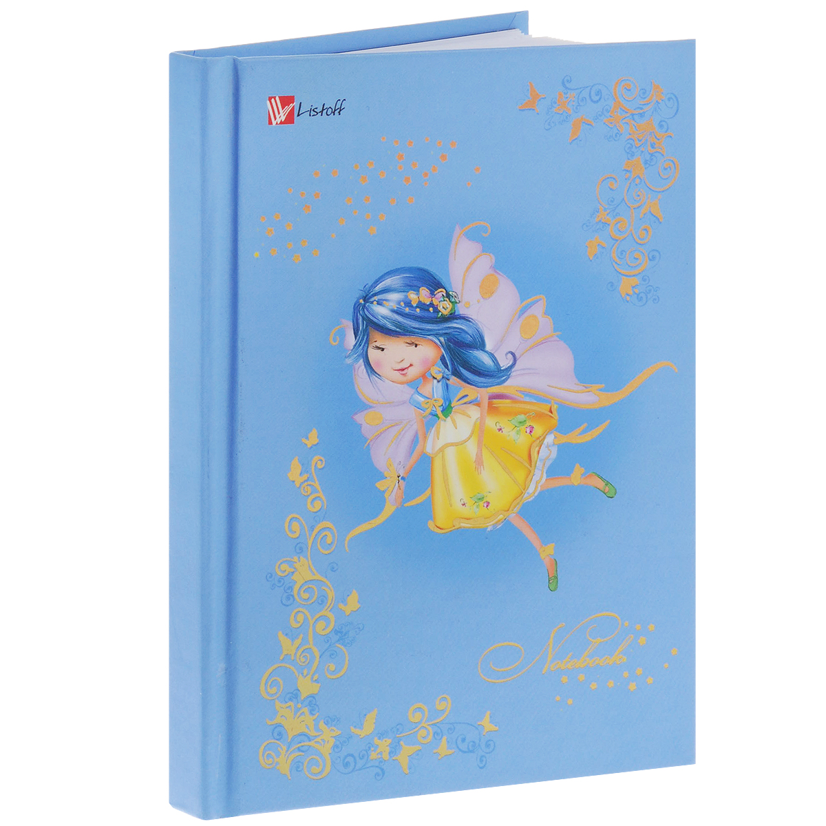 Блокнот Listoff Небесная фея, цвет: голубой, 80 листов. Формат А6К3Ф6801274 Блокнот Listoff Небесная фея, цвет: голубой, 80 листов. Формат А6К3Ф6801274Блокнот Listoff Небесная фея выполнен в твердой обложке, покрытой матовой ламинацией со специальной фольгой с эффектом голографии, благодаря чему обложка играет в руках. Внутренний блок выполнен из высококачественной белой офсетной бумаги с листами в клетку, что гарантирует чистоту записей и отсутствие клякс. Уменьшенный формат А6 удобен и экономит пространство.Ляссе делает значительно удобнее поиск нужной страницы.