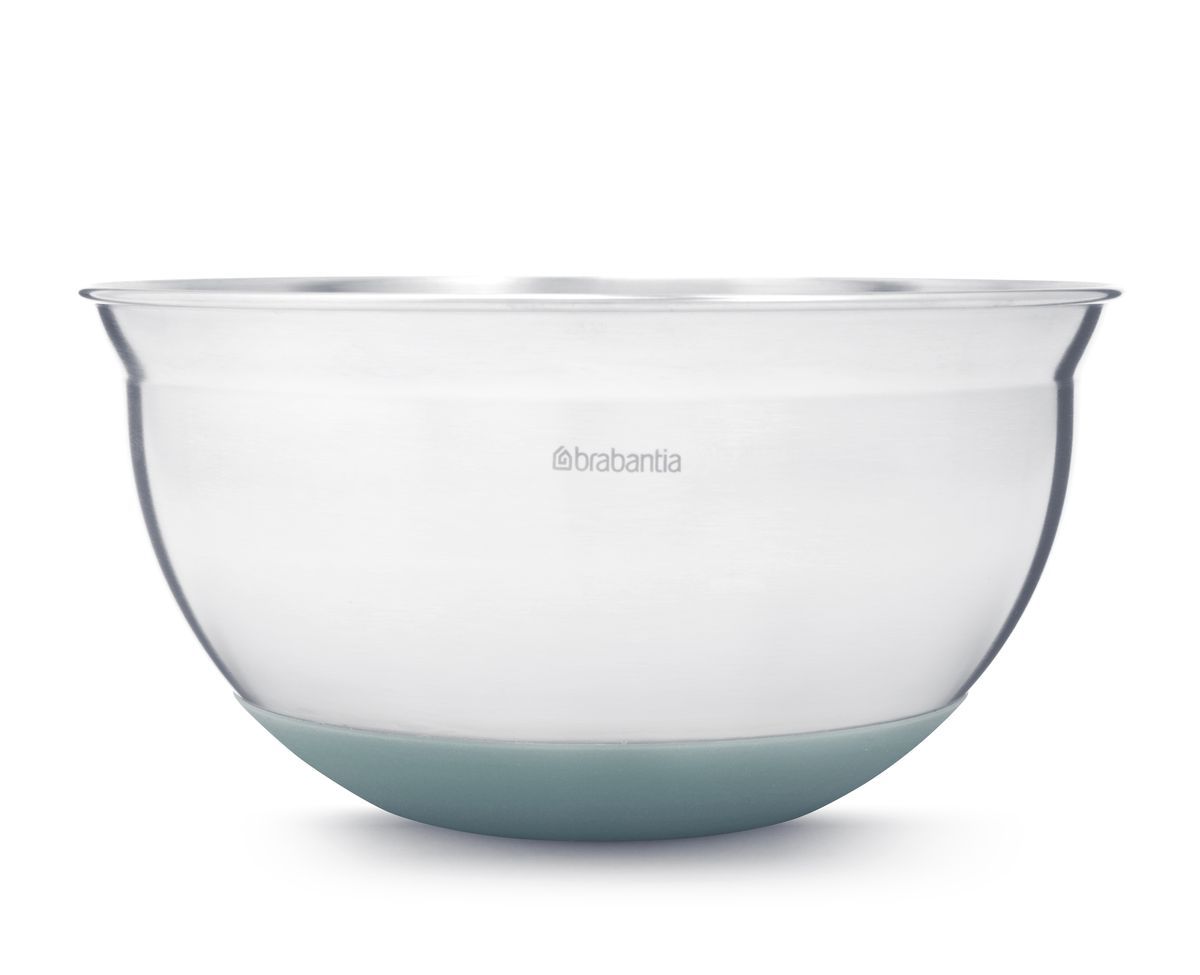 Салатник Brabantia, цвет: голубой, 1,6 л364389 Салатник Brabantia, цвет: голубой, 1,6 л364389Салатник Brabantia изготовлен из высококачественной нержавеющей стали с матовой полировкой. Слегка закругленные края обеспечивают естественное оптимальное положение и удобное выливание жидкости. Силиконовое основание предотвращает скольжение салатника и образование царапин на столе. Нанесенные на внутренней поверхности мерные деления позволяют точно отмерять и смешивать ингредиенты. Благодаря термостойкому покрытию, в таком салатнике можно смешивать горячие ингредиенты, она выдерживает температуру до 220°C. Салатник Brabantia станет полезным и практичным дополнением к коллекции ваших кухонных аксессуаров.Объем: 1,6 л. Диаметр салатника: 22 см. Высота стенки: 11 см.