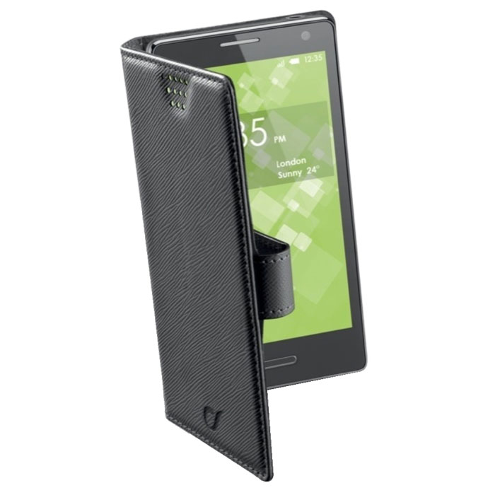 Cellular Line Book Universal 2XL универсальный чехол для телефонов, Black (21454)BOOKUNI2LK Cellular Line Book Universal 2XL универсальный чехол для телефонов, Black (21454)BOOKUNI2LKЧехол Cellular Line Book Universal 2XL предназначен для защиты корпуса смартфона от механических повреждений и царапин в процессе эксплуатации. Благодаря клейкой силиконовой основе, которая не оставляет следов на корпусе устройств, чехол подходит для различных моделей телефонов. Встроенная поворотная система позволяет делать фотоснимки и снимать видео одним простым движением. Чехол доступен в четырех цветовых оттенках.Совместимость с телефонами:Alcatel One Touch Idol 6030 DBlackberry Z10HTC 8X-Desire 300, Desire 310, Desire 500, Desire 601, One, One X, One XL, Sensation XLHuawei Ascend G510, Ascend G525, Ascend G526, Ascend G6, Ascend P6LG L70 D320, L90 D405, Nexus 5 D821, Optimus 4X HD P880, Optimus G E975, Optimus L9 II, Optimus L9 P760Motorola RAZR XT910Nokia Lumia 625, Lumia 630, Lumia 720, Lumia 900, Lumia 920, Lumia 925Samsung ATIV S I8750, Galaxy Core Plus G3500, Galaxy Express 2, Galaxy Nexus I9250, Galaxy S3 I9300, Galaxy S3 Neo I9301I, Galaxy S4 Active I9295, Galaxy S4 Black Edition, Galaxy S4 I9500Sony Xperia Ion, Xperia L, Xperia SP, Xperia T, Xperia VWiko Iggy
