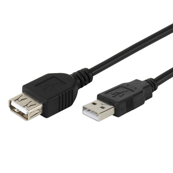 Vivanco удлинитель USB 2.0 AM/AF, Black (0.75 м)