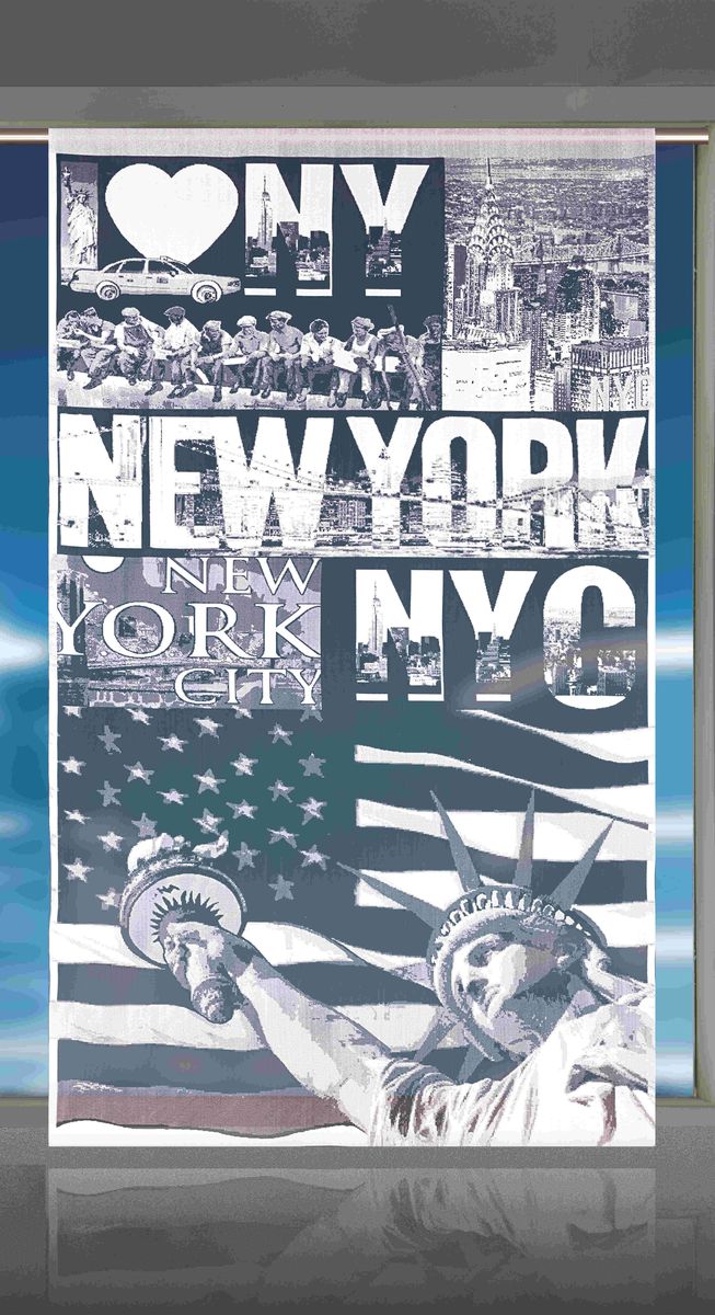 Гардина-панно Wisan New York, цвет: белый, черный, высота 240 смE114 Гардина-панно Wisan New York, цвет: белый, черный, высота 240 смE114Воздушная гардина-панно Wisan New York, изготовленная из полиэстера, станет великолепным украшением любого окна. Оригинальный принт в виде достопримечательностей Нью-Йорка и приятная цветовая гамма привлекут к себе внимание и органично впишутся в интерьер комнаты. Верхняя часть гардины не оснащена креплениями.