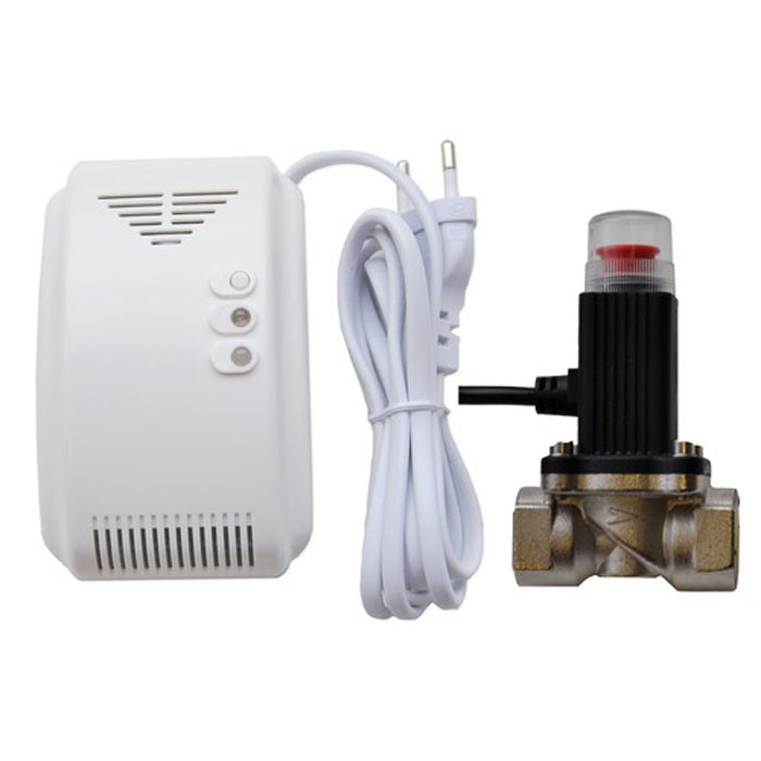 Sapsan GL-100 газоанализатор + газовый клапанGL-100 Sapsan GL-100 газоанализатор + газовый клапанGL-100Автономная система контроля утечки газа Sapsan Газ-Контроль предназначена для установки в помещениях, где используются газовые плиты, газовые котлы или любое другое газовое оборудование. Как только газоанализатор из комплекта Sapsan Газ-Контроль почувствует газ, он передаст 12 вольт на запорный клапан, после чего тот - закроется. Открыть клапан можно только рукой, подняв вверх красную кнопку на клапане. Клапан имеет внутреннюю резьбу размером 1/2.Так же эта красная кнопка служит для аварийного перекрытия газа (надо просто на неё нажать и клапан - закроется).