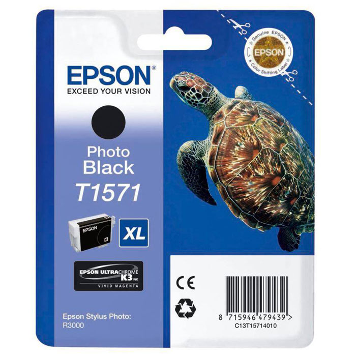 Epson T1571 XL (C13T15714010), Photo Black картридж для Stylus Photo R3000C13T15714010 Epson T1571 XL (C13T15714010), Photo Black картридж для Stylus Photo R3000C13T15714010Картридж с чернилами Epson T157 XLдля струйных принтеров.