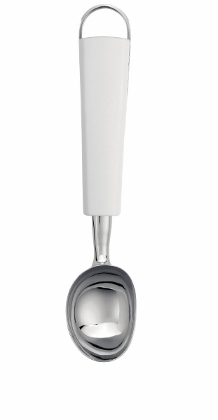 Ложка для мороженого Brabantia Essential, цвет: белый. 400346400346 Ложка для мороженого Brabantia Essential, цвет: белый. 400346400346Подходит для твердого мороженого прямо из морозильника. Ручка из прочного пластика с петелькой для подвешивания из нержавеющей стали. Подходит для мытья в посудомоечной машине. Имеется сочетающийся по стилю настенный держатель (рейлинг).