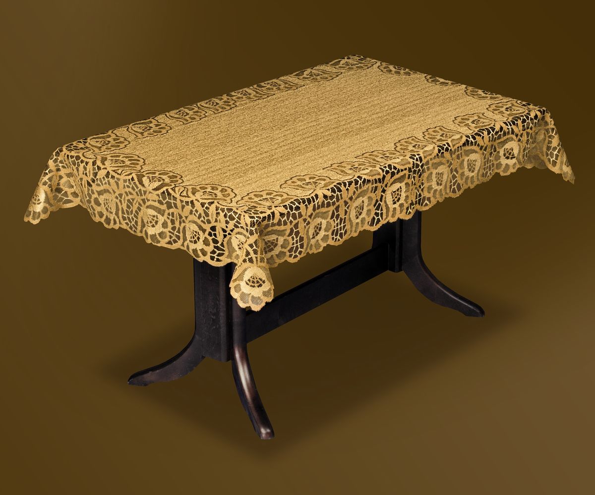 Скатерть Haft Gold Line, прямоугольная, цвет: бронзовый, 120x 160 см. 206840-120206840-120 бронза Скатерть Haft Gold Line, прямоугольная, цвет: бронзовый, 120x 160 см. 206840-120206840-120 бронзаВеликолепная прямоугольная скатерть Haft Gold Line, выполненная из полиэстера, органично впишется в интерьер любого помещения, а оригинальный дизайн удовлетворит даже самый изысканный вкус. Скатерть изготовлена из сетчатого материала с ажурным цветочным рисунком по краям. Края скатерти ажурные.Скатерть Haft Gold Line создаст праздничное настроение и станет прекрасным дополнением интерьера гостиной, кухни или столовой.