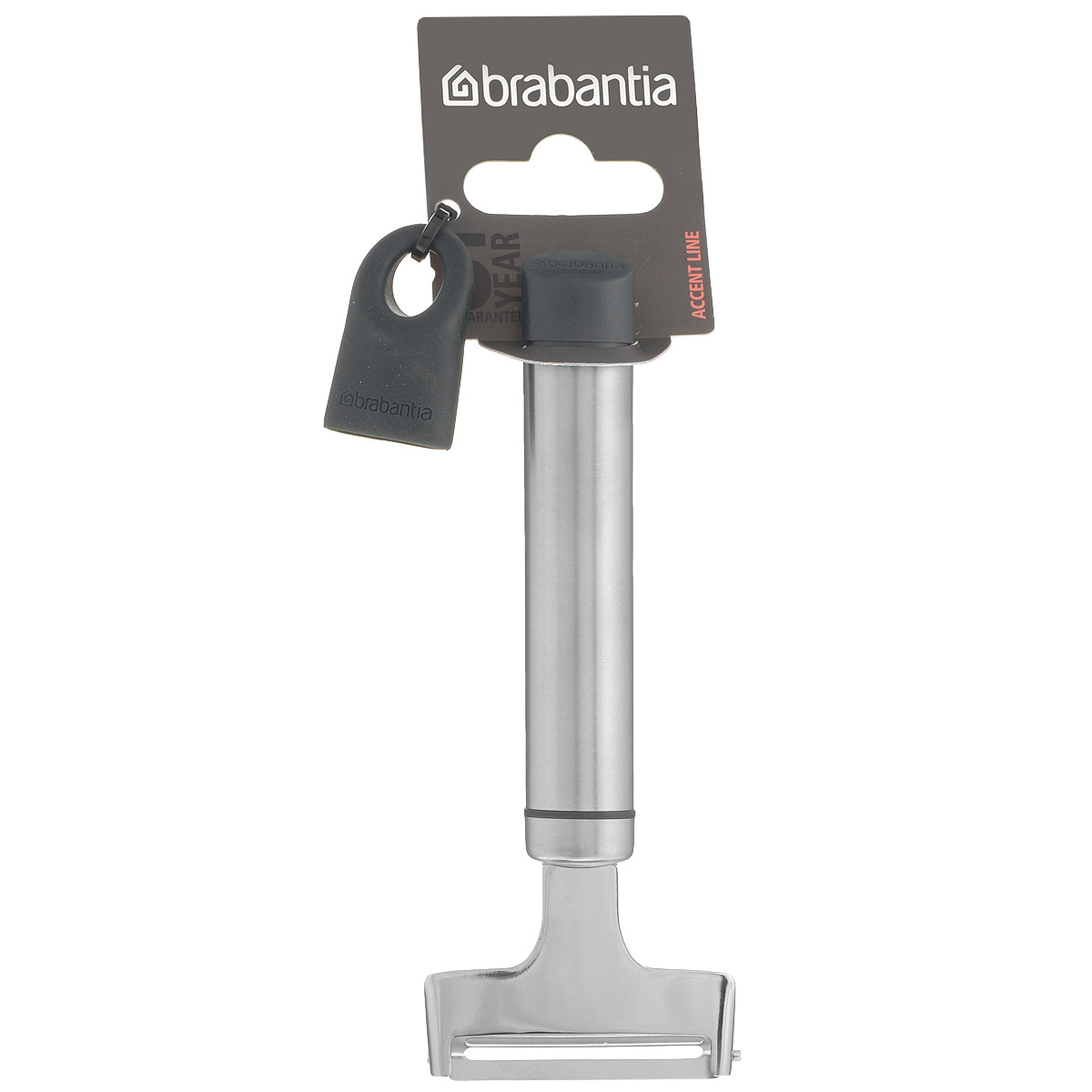 Нож для сыра Brabantia Accent, длина 16 см463143 Нож для сыра Brabantia Accent, длина 16 см463143Нож для сыра Brabantia Accent, изготовленный из нержавеющей стали, идеально подходит для нарезки всех мягких сортов сыра. Может использоваться для нарезки огурцов, моркови и др. Благодаря короткому лезвию этот нож особенно удобен для нарезки мягких сортов сыра; сыр не прилипает к лезвию. В комплекте съемный силиконовый колпачок черного цвета для рукоятки. Используя съемные колпачки разных цветов (продаются отдельно), вы можете создавать свой оригинальный стиль. Можно мыть в посудомоечной машине. Длина ножа: 16 см.