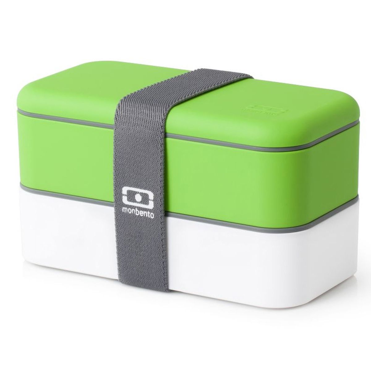 Ланч-бокс Monbento Original, цвет: зеленый, белый, 1 л1200 02 105 Ланч-бокс Monbento Original, цвет: зеленый, белый, 1 л1200 02 105Ланчбокс Monbento Original изготовлен из высококачественного пищевого пластика с приятным на ощупь прорезиненным покрытием soft-touch. Предназначен для хранения и переноски пищевых продуктов. Ланчбокс представляет собой два прямоугольных контейнера, в которых удобно хранить различные блюда. В комплекте также предусмотрена емкость для соуса, которая удобно помещается в одном из контейнеров. Контейнеры вакуумные, что позволяет продуктам дольше оставаться свежими и вкусными. Боксы дополнительно фиксируются друг над другом эластичным ремешком. Компактные размеры позволят хранить ланчбокс в любой сумке. Его удобно взять с собой на работу, отдых, в поездку. Теперь любимая домашняя еда всегда будет под рукой, а яркий дизайн поднимет настроение и подарит заряд позитива. Можно использовать в микроволновой печи и для хранения пищи в холодильнике, можно мыть в посудомоечной машине. В крышке каждого контейнера - специальная пробка, которую надо вытащить, если вы разогреваете еду. Объем одного контейнера: 0,5 л. Общий размер ланчбокса: 18 см х 9 см х 10,5 см. Размер контейнера: 18 см х 9 см х 4,5 см. Размер емкости для соуса: 8,5 см х 4,5 см х 3 см.Объем емкости для соуса: 0,1 л.