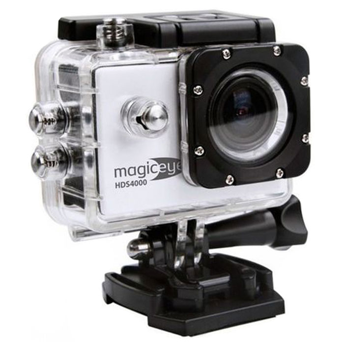 Gmini MagicEye HDS4000, Silver экшн-камераАК-10000002 Gmini MagicEye HDS4000, Silver экшн-камераАК-10000002Портативная экшн-камера Gmini MagicEye HDS4000. Разрешение видео-файла FullHD 1080p:Видео-файлы могут быть просмотрены практически любым видеоплеером. Имеется режим HDR для лучшей проработки изображения в тенях.Циклическая запись:Установка длительности записываемого фрагмента и перезапись старых файлов при переполнении памяти. Это позволит вам быть уверенным, что все последние события будут сохранены.Звук:Встроенные динамик и микрофон. Позволит вам записать, а затем прослушать звук на видеозаписи.Объектив:Широкоугольный объектив с углом обзора 170 градусов. Позволит записать в память практически всё, что видит пользователь камеры во время съемки.Автостарт:Автоматическое включение/выключение и старт записи при подаче/отключении питания. Позволяет использовать экшн-камеру в качестве видеорегистратора в автомобиле.Wi-Fi:Удаленной управление по WiFi съемкой с данной камеры, с помощью смартфона или планшетного компьютера на операционной системе iOS или Android.Экран:1.5 LCD дисплей для просмотра записанных фрагментов и настроек. Избавит от необходимости иметь дополнительное устройство для просмотра видео. Поможет при настройке положения вашей экшн-камеры.Питание:Сменный аккумулятор емкостью 900 мАч, позволяющий вести до 70 минут непрерывной записи. Второй дополнительный аккумулятор в комплекте.Процессор/сенсор: Siri A9, Aptina AR0330