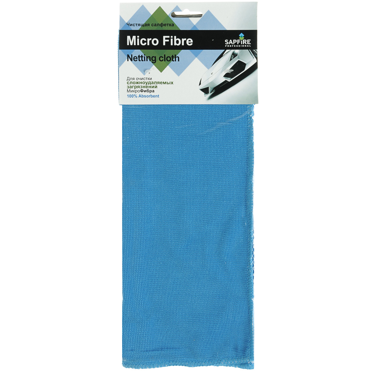 Салфетка чистящая для мытья и полировки автомобиля Sapfire Netting Cloth, цвет: голубой, 35 х 35 см3002-SFM Салфетка чистящая для мытья и полировки автомобиля Sapfire Netting Cloth, цвет: голубой, 35 х 35 см3002-SFMСалфетка Sapfire Netting cloth выполнена из высококачественного полиэстера и полиамида. С одной стороны салфетка покрыта сеткой. Благодаря своей сетчатой структуре она эффективно удаляет с твердых поверхностей грязь, следы засохших насекомых.Микрофибровое полотно удаляет грязь с поверхности намного эффективнее, быстрее и значительно более бережно в сравнении с обычной тканью, что существенно снижает время на проведение уборки, поскольку отсутствует необходимость протирать одно и то же место дважды. Использовать салфетку можно для чистки как наружных, так и внутренних поверхностей автомобиля. Используя подобную мягкую ткань, можно проникнуть даже в самые труднодоступные места и эффективно очистить от пыли и бактерий все поверхности. Микрофибра устойчива к истиранию, ее можно быстро вернуть к первоначальному виду с помощью машинной стирки при малом количестве моющих средств. Приобретая микрофибровые изделия для чистки автомобиля, каждый владелец сможет обеспечить достойный уход за любимым транспортным средством. Состав: 80% полиэстер, 20% полиамид.Размер: 35 см х 35 см.