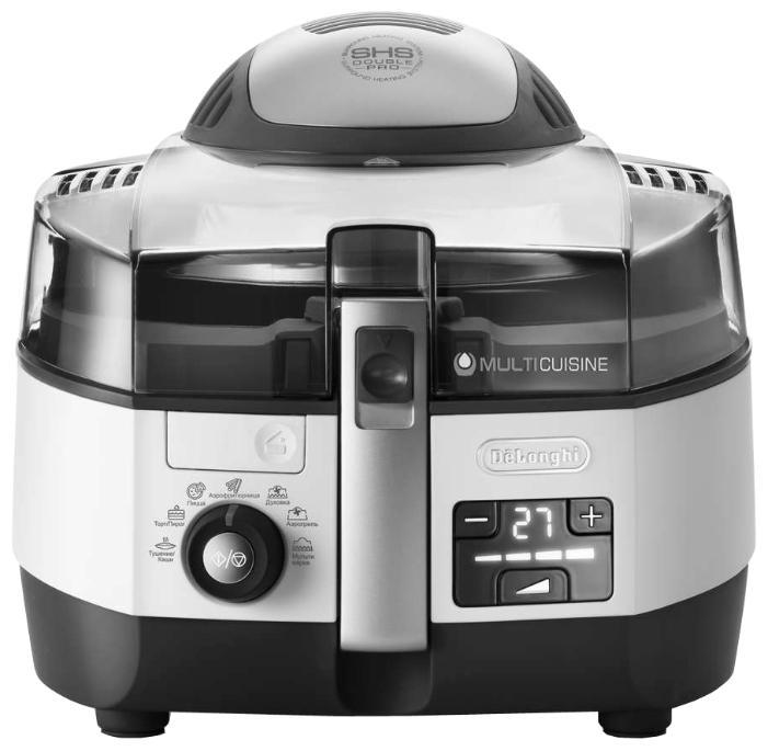 DeLonghi Multicuisine FH 1394, White мультиваркаFH 1394 DeLonghi Multicuisine FH 1394, White мультиваркаFH 1394FH1394.W - это новое многофункциональное устройство 5 в 1, объединяющее в себе функции мультиварки, аэрогриля, аэрофритюрницы, духовки и сковороды.Запатентованная система кругового нагрева Surround Heating System SHS Double Pro в сочетании с функцией автоматического помешивания обеспечивает отличный результат приготовления и открывает новые кулинарные возможности.Модель multicuisine FH1394 White выполнена в корпусе белого цвета. Благодаря двум нагревательным элементам и циркуляции горячего воздуха, блюда в ней готовятся быстро и равномерно.