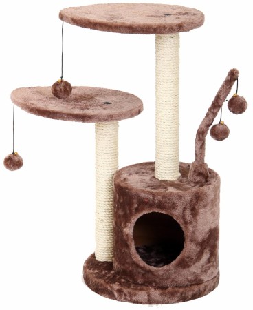 Игровая площадка для кошек Fauna Studio, цвет: коричневый, 35 см х 35 см х 71 см49697 Игровая площадка для кошек Fauna Studio, цвет: коричневый, 35 см х 35 см х 71 см49697Игровая площадка для кошек Fauna Studio обязательно понравится вашей кошке и станет ее излюбленным местом для отдыха и игр. Площадка изготовлена из ДВП и обтянута мягким плюшевым текстилем. Имеет 3 уровня: 2 плоские площадки и домик. Для игр предусмотрены подвесные игрушки на веревках, а чтобы поточить когти - два столбика-когтеточки. Площадка сконструирована так, чтобы кошка подумала, что перед ней большое дерево, на которое можно вскарабкаться. В домик кошка может забраться, чтобы спрятаться и подремать, а полки станут прекрасным местом для развлечений. Игровые площадки Fauna созданы с любовью, вниманием и заботой о ваших кошках. Этим пушистым непоседам нравится играть и прыгать, забираться повыше, точить когти, прятаться в укромных местах и сладко спать в теплых уютных домиках. Компания Fauna International представляет новую серию современных игровых площадок для веселых игр и сладких снов!