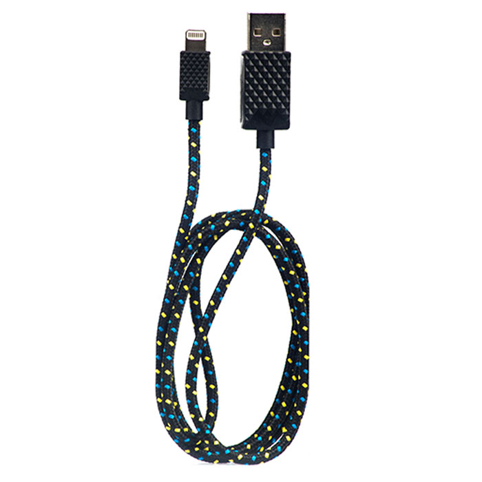 Qumo кабель в оплетке Apple 8 pin MFI, Black