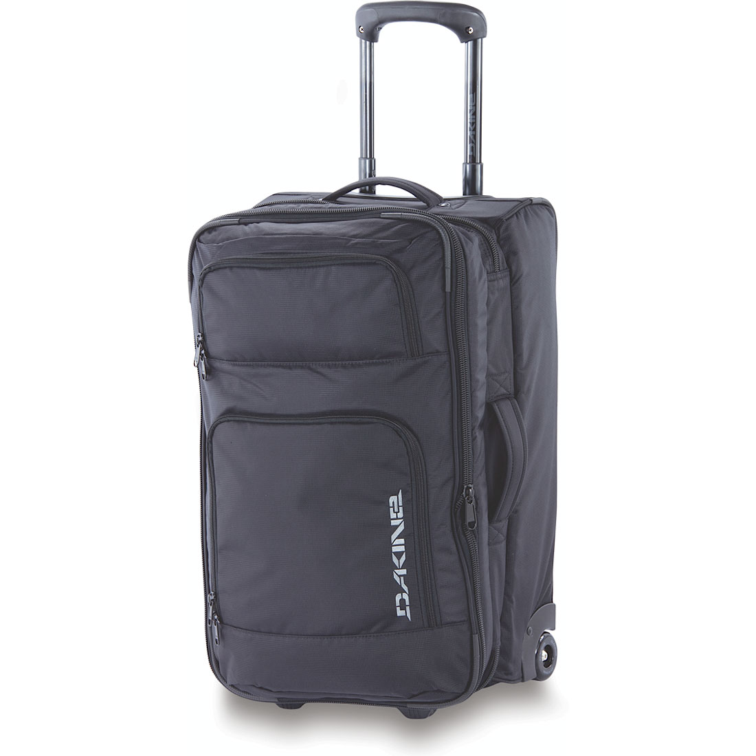 Сумка с колесами Dakine Over Under, цвет: черный, 49 л8300265 Сумка с колесами Dakine Over Under, цвет: черный, 49 л8300265Сумка Dakine Over Under оснащена двумя колесами. Сверху и сбоку расположены мягкие ручки для удобства временного переноса. Сумка выполнена из прочного полиэстера. Имеет 1 вместительное отделение на застежке-молнии с двумя бегунками. Объем отделения можно увеличить на 15 л благодаря молнии. Спереди расположено 2 кармана на застежке-молнии. Сзади небольшой кармашек для документов. Имеется телескопическая ручка, максимальная высота которой 56 см.