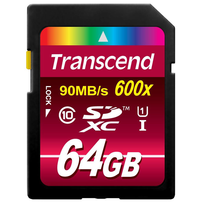 Transcend SDXC Class 10 UHS-I 600x 64GB карта памяти (TS64GSDXC10U1)