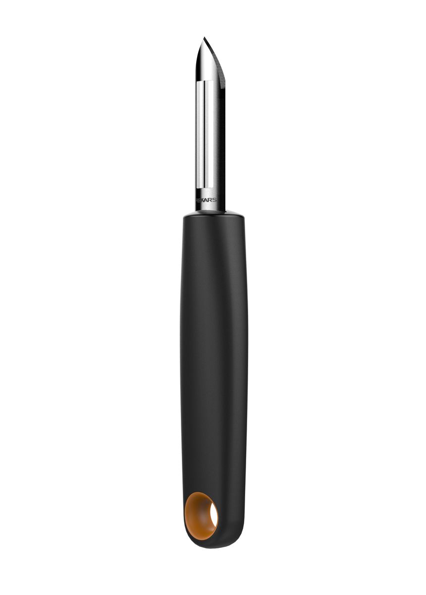 Овощечистка Fiskars Functional Form, с фиксированным лезвием, 17 см1014418 Овощечистка Fiskars Functional Form, с фиксированным лезвием, 17 см1014418Овощечистка Fiskars Functional Form предназначена для чистки моркови, белой спаржи и других овощей удлиненной формы.Кончик ножа очень удобен для удаления глазков. Эргономичная ручка с мягким захватом является безопасной. Также есть небольшая петля, с помощью которой вы можете подвесить овощечистку у себя на кухне в удобном месте.Общая длина ножа: 17 см.Длина ручки: 11 см.Длина лезвия: 6 см.